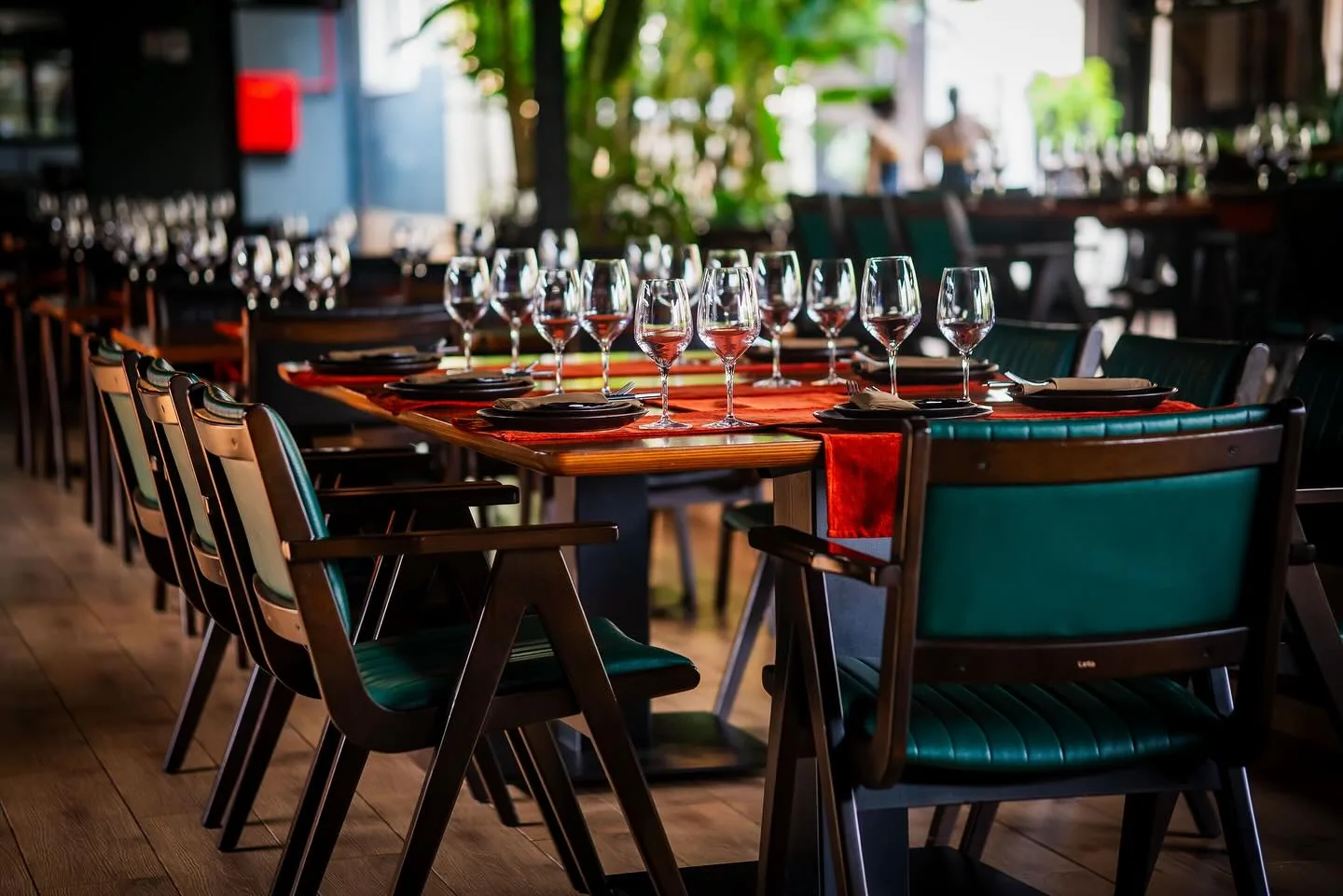 The Kultura dining room laid for service