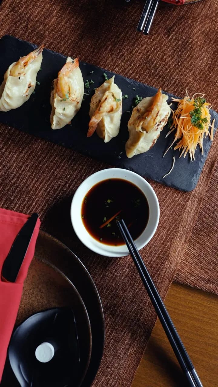Gyoza, and vinegar